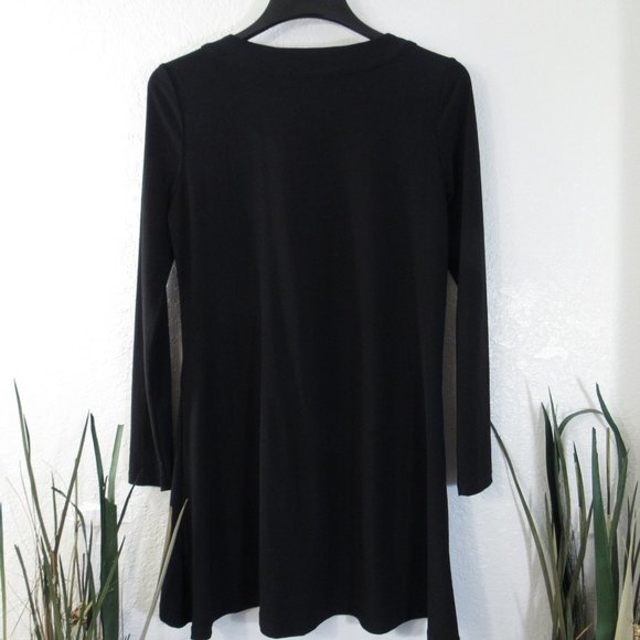 Ivy Beau Womens Dress Sz 6 Black Shift Long Sleeve - Picture 5 of 10